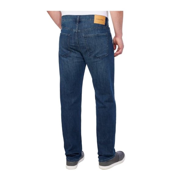 NWT Calvin Klein Men's Slim Straight Jean Size 36W x 30L Indigo Blue $90 OO1 - Picture 2 of 4